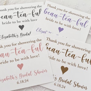 Bea-tea-ful Bride To Be Bridal Shower Tea Party Favor Bags, Tea Party Bridal Shower Favors, Tea Bag Favors image 7