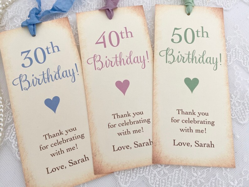 Birthday Bookmark Favors Happy Birthday Bookmarks 30th Etsy