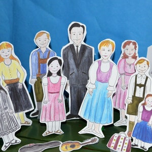 Sound of Music Paper Dolls Printable OUTLINES & COLOR