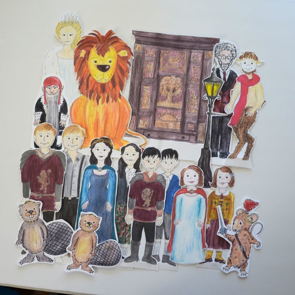 NARNIA Lion Witch Wardrobe Printable Characters in COLOR + OUTLINES Paper Dolls