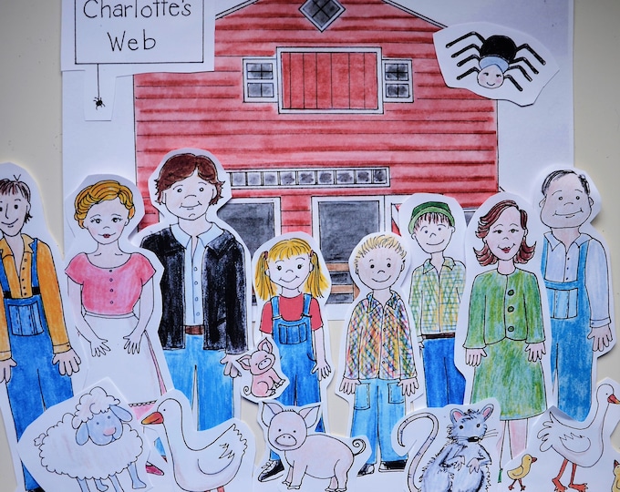 Charlotte's Web Character Paper Figures Outlines &amp; Color Printable - Etsy