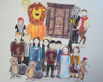 NARNIA Lion Witch Wardrobe Printable Characters in COLOR + OUTLINES Paper Dolls