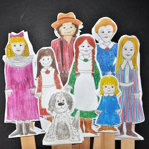 Little House on the Prairie Paper Dolls Puppets Printable in Color + Nellie