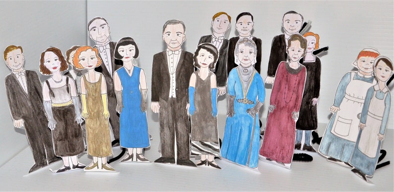 Downton Abbey Characters To Color Party Decorations Printable Etsy