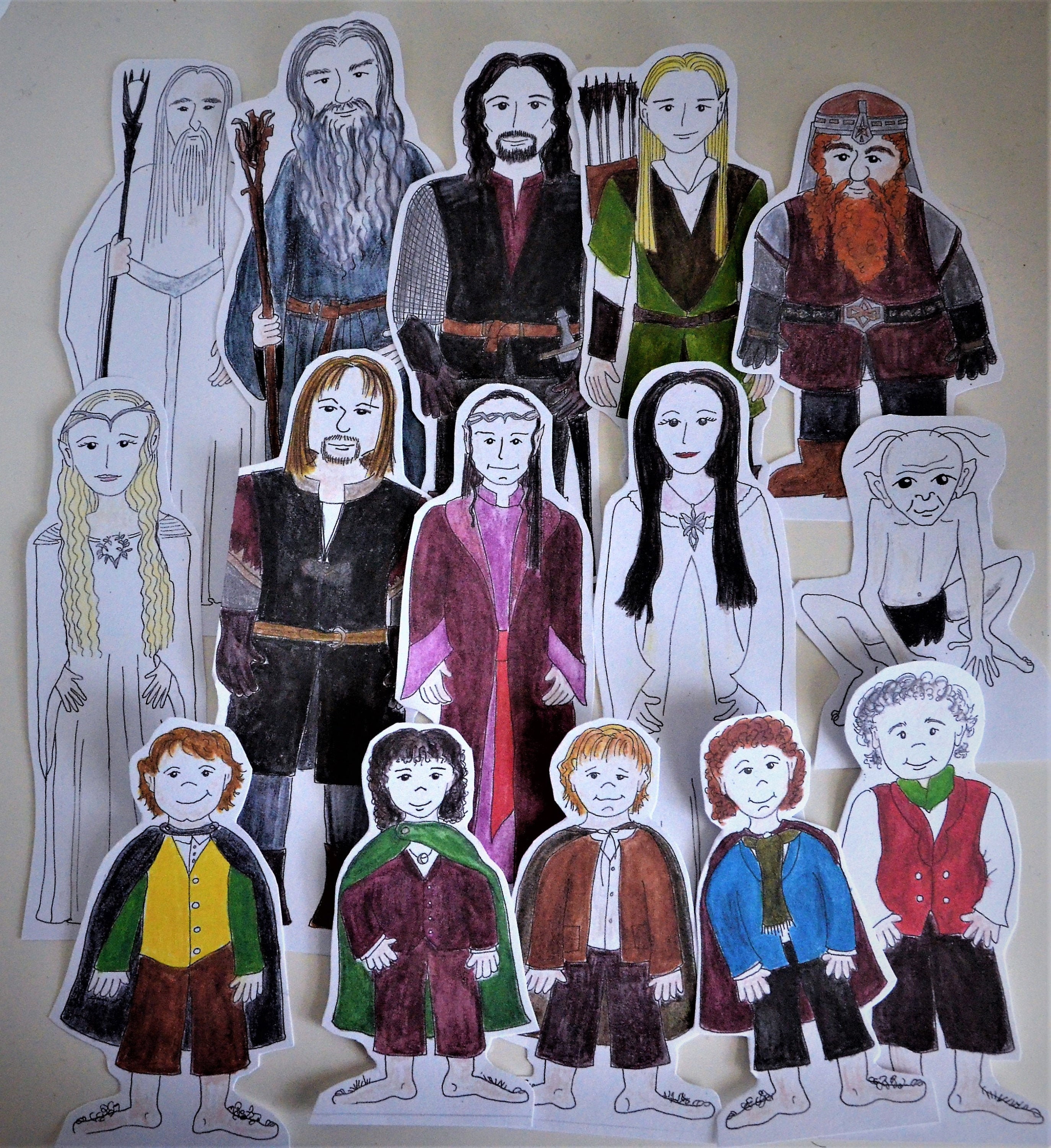 Lord of the Rings Outlines to Color Printable Character Set LOTR ...
