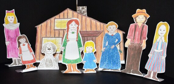little house on the prairie paper dolls puppets printable in etsy