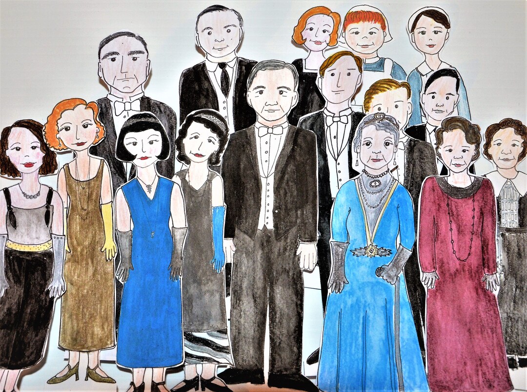 Downton Abbey Characters to Color Party Decorations Printable Paper