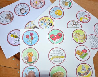 My Favorite Things Song Sound of Music Printable Ornaments Coloring + in Color