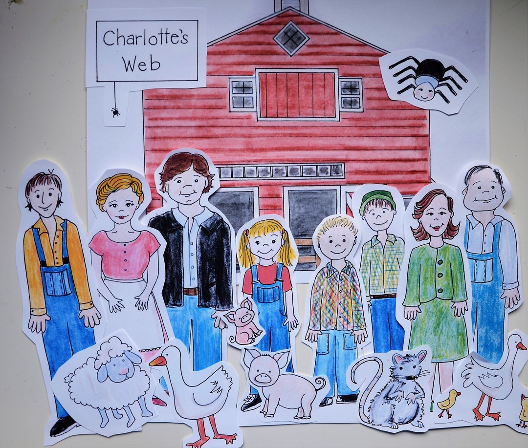 Charlotte s Web Character Paper Figures Outlines Color Printable Etsy