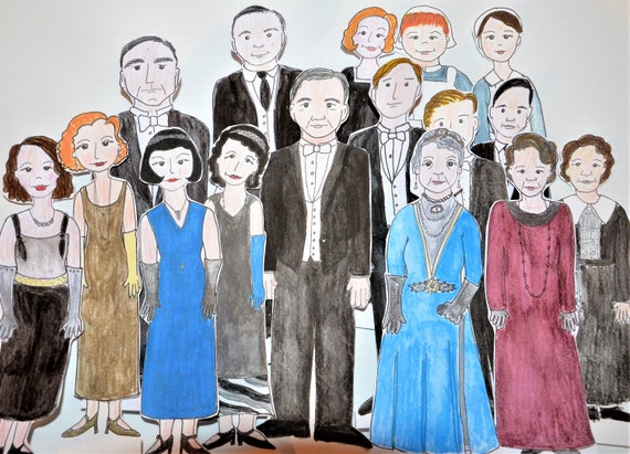Downton Abbey Characters To Color Party Decorations Printable Etsy