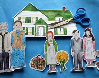 Anne of Green Gables Printable Figures OUTLINES & COLOR
