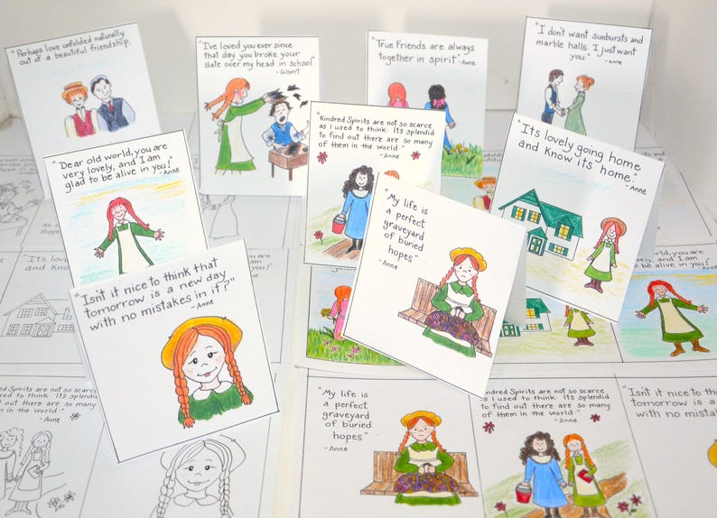 Anne of Green Gables Little Cards Art Quotes Printable Digital ...