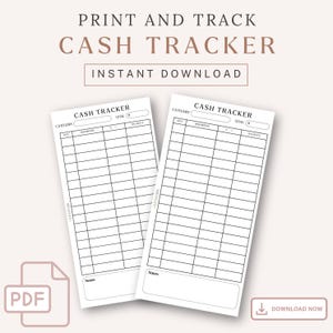 Cash Tracker PDF download - Printable - Savings tracker, Envelope tracker.