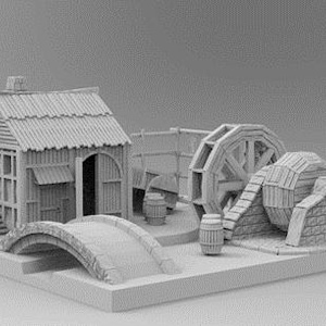 Medieval Tannery STL – 28mm Printable Fantasy Village Terrain for D&D, Pathfinder, Middle Earth and Tabletop RPG Settlements