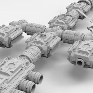 Modular Sci-Fi Spaceship STL – Printable Starship Terrain with Interior Rooms and Escape Pods | 28mm Scale for RPG & Wargaming