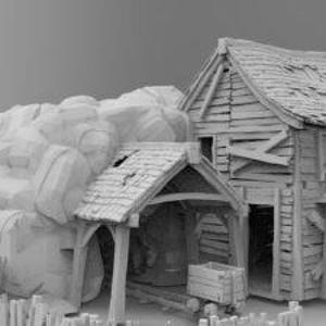 Entrada da Mina STL – Terreno imprimível de 28 mm para anões de fantasia, bandidos do Velho Oeste, contrabandistas e RPGs de mesa