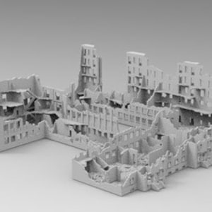 City Ruins STL-terrein – 28 mm post-apocalyptische, stedelijke oorlogsvoering en schermutseling Wargame-gebouwen | Digitale download
