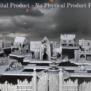 Ruined Village Tabletop Terrain .STL Files - 3D Printable Scenery for Fantasy, Medieval, Modern RPGs & More - Perfect for Any Campaign!