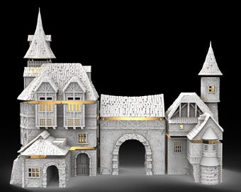 Medieval Village Old Houses STL Terrain Bundle – 3-Piece 28mm Printable Tabletop Scenery for RPGs & Wargames