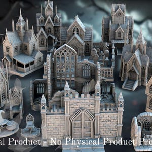 Archivos .STL de terreno para juegos de mesa de estilo gótico: escenarios imprimibles en 3D para campañas de fantasía, medievales y modernas, perfectos para juegos de rol y juegos de guerra