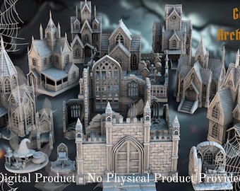 Gothic Tabletop Terrain .STL Files – 3D Printable Scenery (Digital Download)