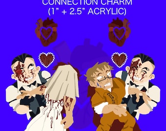 PRE-ORDER* Outlast-klokkenluider - Eddie Gluskin/Waylon Park 3,5-inch verbindingsbedel/sleutelhanger