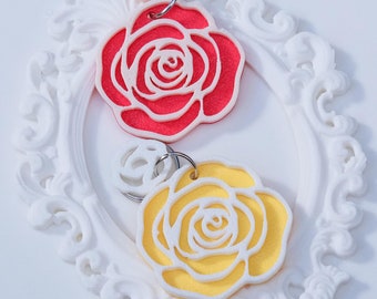 Rose Pet Tag- Custom Color 3D Printed dog tag, cat tag, Pet ID