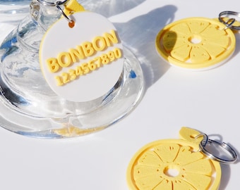 Lemon Pet Tag - Custom Color 3D Printed tag, Dog Tag, Cat Tag, Pet ID