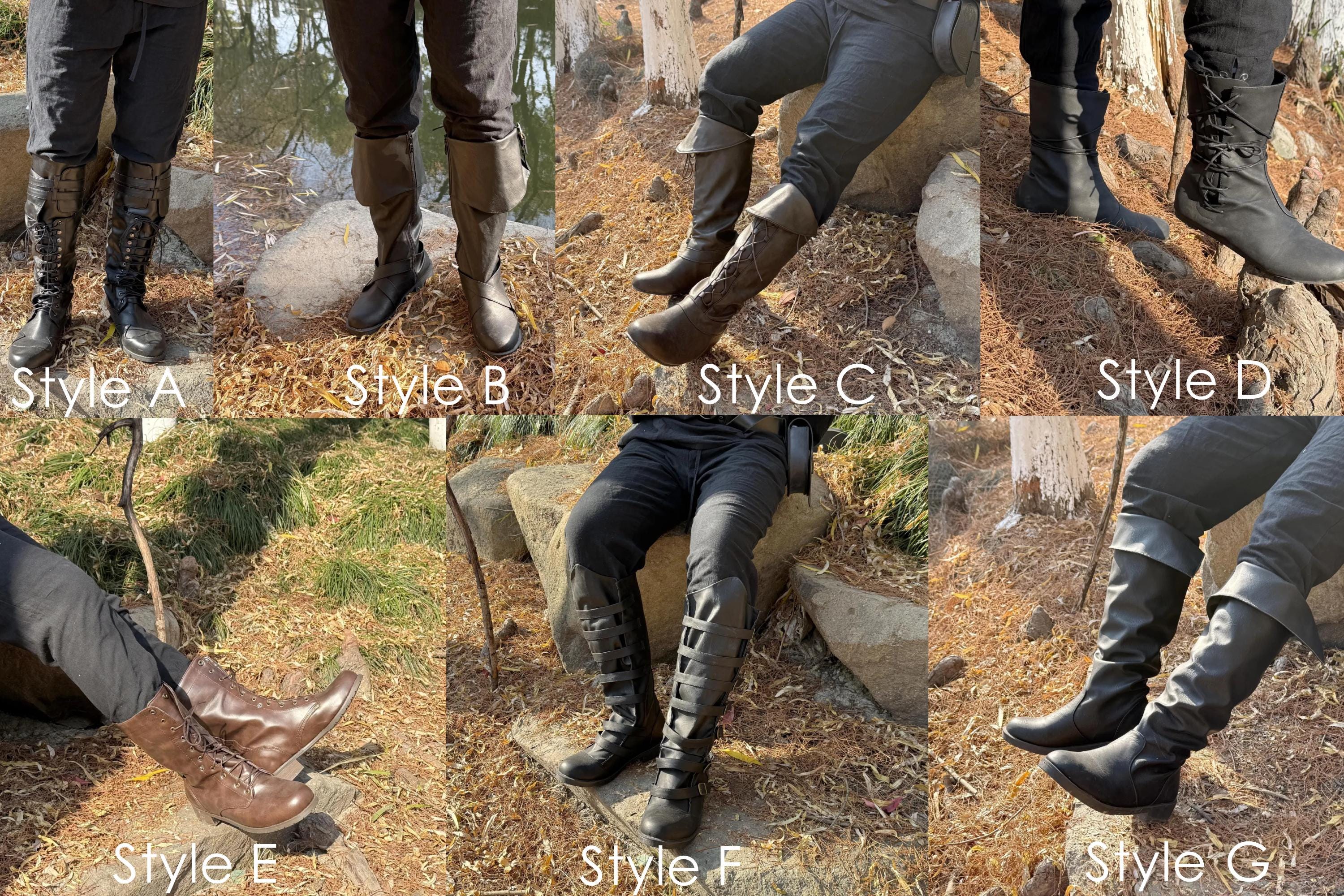 Greaves Médiévales En Cuir - Couvre-Jambes Viking Knight Renaissance - Marron