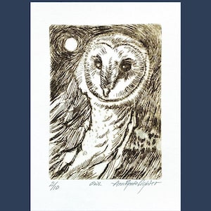 Owl / Drypoint Print