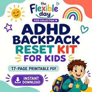 ADHD Backpack Reset Kit for Kids, School Routine & Executive Function Printable PDF
