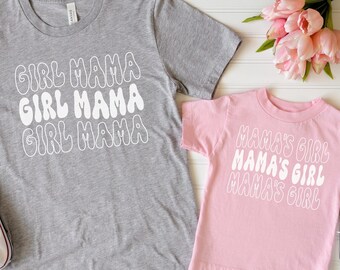 Girl Mama/Mama's Girl Matching Shirts, Girl Mom Shirt, Mommy and Me Shirt, Retro Shirt, Gift for Mom, Baby Shower Gift, Mama Mini Shirts