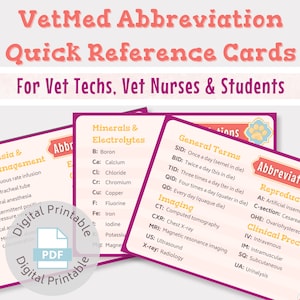 Vet med verkorte handleiding | Voor dierenartsverpleegkundigen, dierenartsassistenten, dierenartsstudenten | Digitale afdrukbare download | Studiegids technische dierenarts