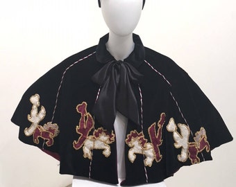 Merry Go Round - Vintage Velvet, silk, lace and braid Carousel Horse Cape - Ready to ship