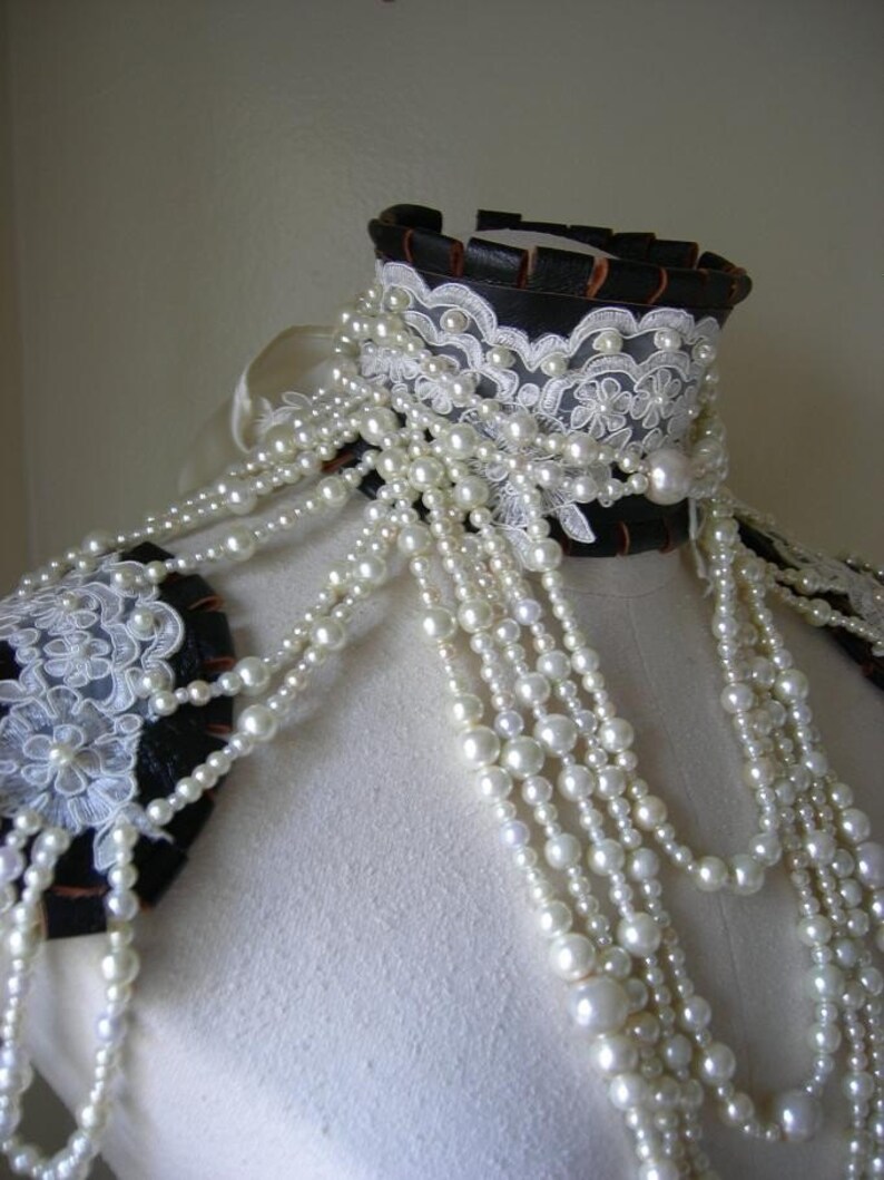 Pearls Dream Pearl Statement Necklace on Brown Leather and Etsy