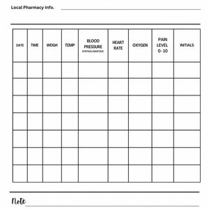 Printable Vital Sign Sheet