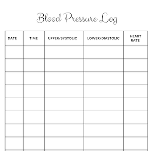 Blood Pressure Log