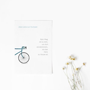 Hochzeitskarte Fahrrad - Glückwunschkarte