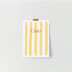 Handgemachte Grußkarte “Ciao” – Sommerliche Karte auf Baumwollpapier