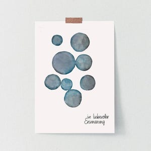Trauerkarte “In liebevoller Erinnerung” – A6 Karte aus hochwertigem Naturpapier mit Aquarellpunkten