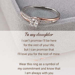 Sterling Silver Round-Cut Ring: Daughter Gift, Cubic Zirconia Accent