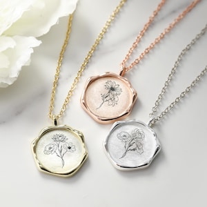 Personalized Sterling Silver Birth Flower Pendant Necklace: Custom Bouquet