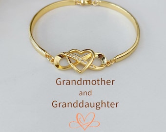 Infinity Heart Bracelet: Grandmother & Granddaughter Gift, Cubic Zirconia