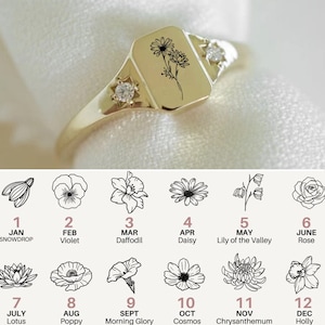 Angepasste Mehrfach-Geburts-Blumen-Ring, Blumenstrauß-Geburts-Blumen-Ring, Familien-Blumen-Ring, Mom Geburtstagsgeschenk, Muttertagsgeschenk, Weihnachtsgeschenk