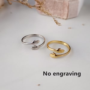 Anillo de plata de ley grabado: ajustable, regalo para nieta imagen 7
