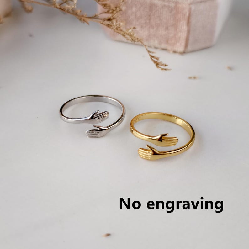 Anillo de plata de ley grabado: ajustable, regalo para nieta imagen 7
