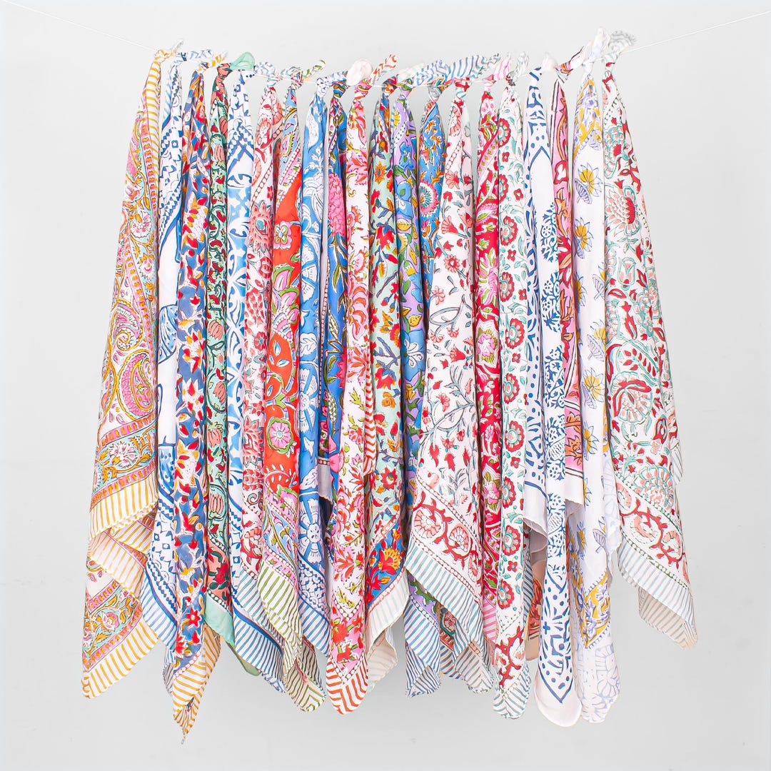 20 Cotton Bandanas Set | Lightweight Head Scarves, Festival Party ...