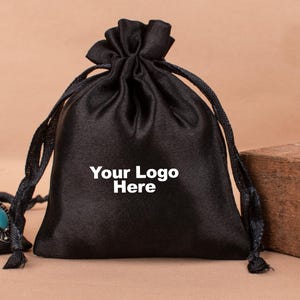 100 Pcs Satin Drawstring Pouch, Custom Drawstring Bag, Wedding Favor Bag With Custom Logo, Gift Packaging Pouches - (Pack of 100pcs)