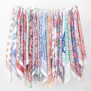Set of 25 - Boho Cotton Bandana For Women, Lightweight Cotton Scarf, Neck Or Hair Wrap, Unisex Bandana, Summer Head Scarves