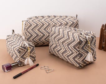 Cosmetic Bag, Printed Toiletry Bag, Waterproof Wash Bag, Makeup Bag, Travel Bag With Pockets, Jumbo Wash Bag, Mother's Day Gift - Set of 3